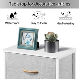 Yaheetech Fabric Chest Of Drawers With 3 Drawers Light Grey - thumbnail 4