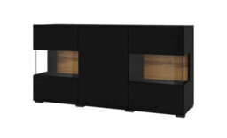 Arte Ava 25 Black Matt Display Sideboard Cabinet - W1200mm X H620mm X D350mm - Stylish Storage Solution