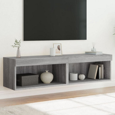 Berkfield Tv Cabinets With Led Lights 2 Pcs Grey Sonoma 60X30X30 Cm - image 1