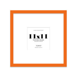 "11X11"" Orange Picture Frame - 11X11"" Square Frame With 8X8"" Mount For 11X11""/8X8"" Pictures Moderrn Style Thin Edge, 1 Pack" - thumbnail 1