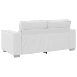 Vidaxl Loveseat Sofa 140 Cm With Cushion White Faux Leather - thumbnail 4