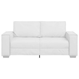 Vidaxl Loveseat Sofa 140 Cm With Cushion White Faux Leather - thumbnail 5