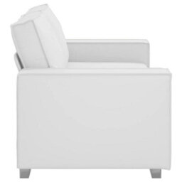 Vidaxl Loveseat Sofa 140 Cm With Cushion White Faux Leather - thumbnail 6