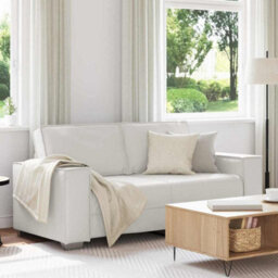 Vidaxl Loveseat Sofa 140 Cm With Cushion White Faux Leather - thumbnail 1