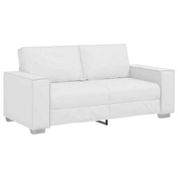 Vidaxl Loveseat Sofa 140 Cm With Cushion White Faux Leather - thumbnail 2