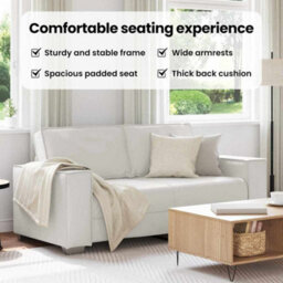 Vidaxl Loveseat Sofa 140 Cm With Cushion White Faux Leather - thumbnail 8