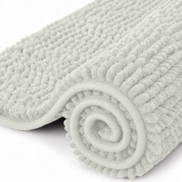 Aspire Homeware Quick Dry Chenille Bathmat Soft Water Absorbent Shower Mat Non-Slip Floor Mat, White (L)60Cm X (W)40Cm - thumbnail 7