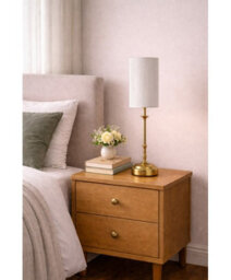 Lighting Supermarket Florence Rechargeable Antique Brass Table Lamp With Ivory String Shade - thumbnail 6