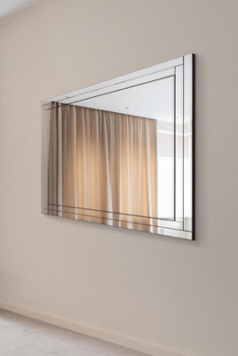 Mirroroutlet Luxford All Glass Bevelled Large Dress Mirror 144 X 115.5Cm, 4Ft8 X 3Ft9 - image 1