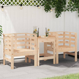 Berkfield Garden Chairs 2 Pcs 61.5X53X71 Cm Solid Wood Pine - thumbnail 1