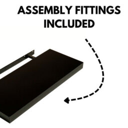 Core Products 90Cm Floating Hudson Shelf Kit - Black Gloss Wall Display, Foil Finish - thumbnail 5
