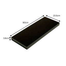 Core Products 90Cm Floating Hudson Shelf Kit - Black Gloss Wall Display, Foil Finish - thumbnail 3