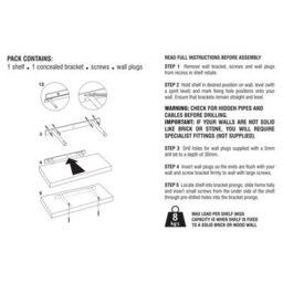 Core Products 90Cm Floating Hudson Shelf Kit - Black Gloss Wall Display, Foil Finish - thumbnail 8