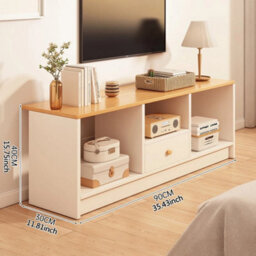 90Cm Tv Wooden Storage Cabinet Media Cabinet With 3 Shelf 1 Drawer Living Room - thumbnail 2