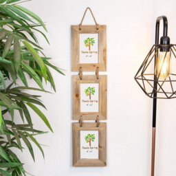 "Nicola Spring Rustic Wooden Hanging 3 Photo Frame - 4 X 6"" - Natural" - thumbnail 6