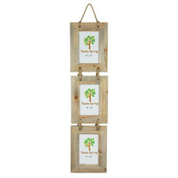 "Nicola Spring Rustic Wooden Hanging 3 Photo Frame - 4 X 6"" - Natural"