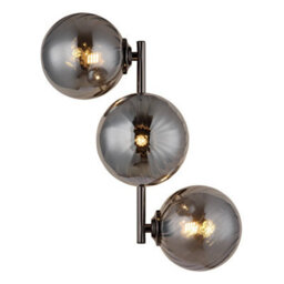 Luminosa Lighting Luminosa Conor Globe Wall Lights Gunmetal Balls Smoke Glass Shade 3X G9 - thumbnail 3