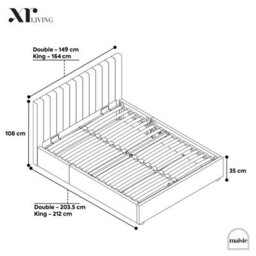 X Rocker Xr Living Maisie Velvet Ottoman Bed With Under Frame Led Lights - Double - Navy Blue - thumbnail 9