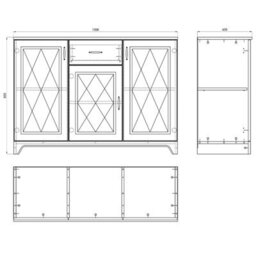 Heze Furniture Provenza 3 Door 1 Drawer Rustic Style Sideboard - Stone Oak / White Matt - thumbnail 3