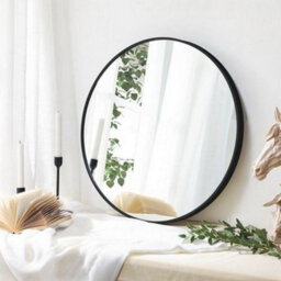 Aspect Furniture Studio Round Wood Accent Wall Mirror/vanity Mirror/bathroom Mirror,black - thumbnail 4