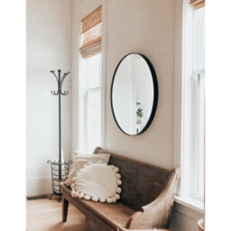 Aspect Furniture Studio Round Wood Accent Wall Mirror/vanity Mirror/bathroom Mirror,black