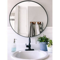 Aspect Furniture Studio Round Wood Accent Wall Mirror/vanity Mirror/bathroom Mirror,black - thumbnail 3