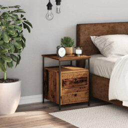 Berkfield Bedside Cabinet Old Wood 34X35.5X50 Cm Engineered Wood - thumbnail 3