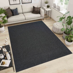 Simple Low Pile Modern Tufted Area Rugs For Living Room With Felt Backing Dark Grey 80X150 Cm - thumbnail 1