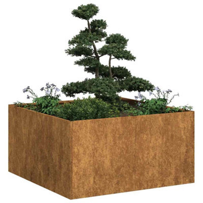 Berkfield Planter Rusty 80X80X40 Cm Weathering Steel - image 1