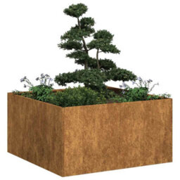 Berkfield Planter Rusty 80X80X40 Cm Weathering Steel