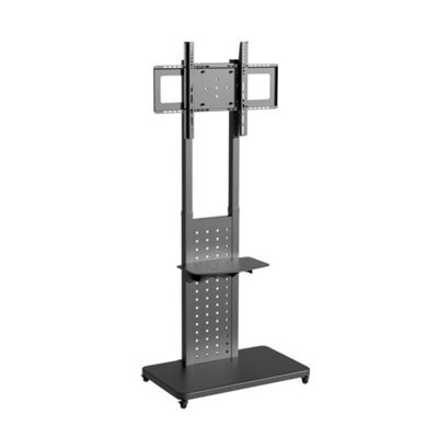 Modern Rotating Vertical Floor Tv Mount Stand With Shelves - image 1