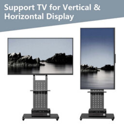 Modern Rotating Vertical Floor Tv Mount Stand With Shelves - thumbnail 5