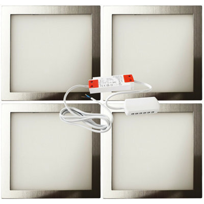 4 Pack Brushed Nickel Ultra-Slim Under Cabinet Kitchen Lights With Warm White Led And Driver Kit - image 1