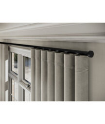 28mm Styleline  Gliding Curtain Pole Set With Stud End - Black, 140Cm - thumbnail 1