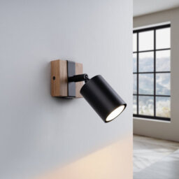 Sollux Lighting Fager Steel/natural Wood Black 1 Lights Scandinavian Wall Light - thumbnail 2