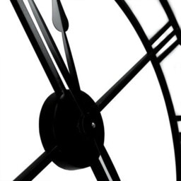 Charles Bentley Round Skeleton Clock With Roman Numerals Matte Black 80Cm - thumbnail 7