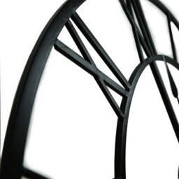 Charles Bentley Round Skeleton Clock With Roman Numerals Matte Black 80Cm - thumbnail 6