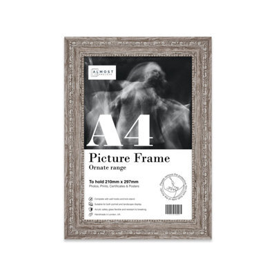 A4 Walnut Ornate Picture Frame (29.7 X 21Cm) Poster, Photo, Artwork, Gallery Wall Or Print - image 1