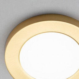 Litecraft Darly Satin Brass 1 Lamp Modern Bathroom 6W Led Flush Ceiling Light - thumbnail 4