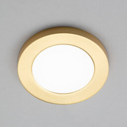 Litecraft Darly Satin Brass 1 Lamp Modern Bathroom 6W Led Flush Ceiling Light - thumbnail 3