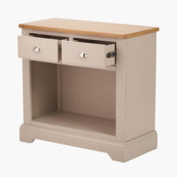 Pacific Lifestyle Cream 2 Drawer Pine And Oak Wood Console Table - thumbnail 5