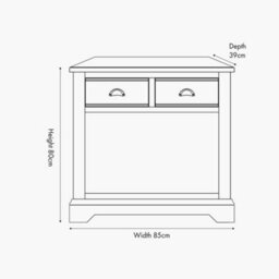 Pacific Lifestyle Cream 2 Drawer Pine And Oak Wood Console Table - thumbnail 7