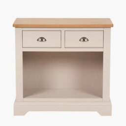 Pacific Lifestyle Cream 2 Drawer Pine And Oak Wood Console Table - thumbnail 2