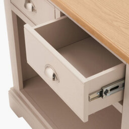 Pacific Lifestyle Cream 2 Drawer Pine And Oak Wood Console Table - thumbnail 9