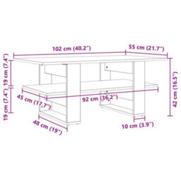 Berkfield Coffee Table Concrete Grey 102X55X42 Cm Engineered Wood - thumbnail 8