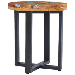 Vidaxl Coffee Table 40X45 Cm Solid Teak Wood And Polyresin - thumbnail 3