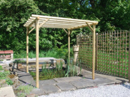 Edecks Rustic Rose Wooden Garden Pergola (W 2400mm X D 2400mm) With Bolt Down Anchors (2.25M) - thumbnail 3
