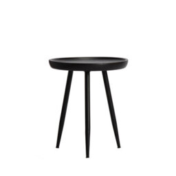 MH London Chervey Black Solid Wood Side Table Living Room Bedside Small Side Table Round Side Table With Black Metal Legs - thumbnail 5