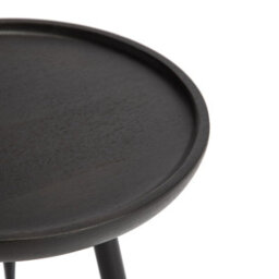 MH London Chervey Black Solid Wood Side Table Living Room Bedside Small Side Table Round Side Table With Black Metal Legs - thumbnail 6
