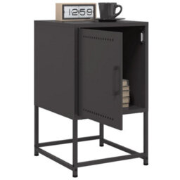 Berkfield Bedside Cabinets 2 Pcs Black 36X39X60.5 Cm Steel - thumbnail 4